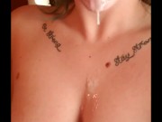 Daddys cum running down my body.