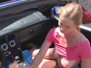 Girl sucks her boyfriend in the car 3/16