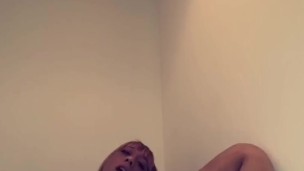 Pink pussy taking brown dildo 