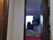 My stepmom catches me squirting on the floor and look how she reacts 4/16