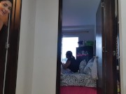 My stepmom catches me squirting on the floor and look how she reacts 6/16