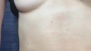 Bossgirl sneaking away to show you her titties..again 