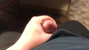 Jerking off with load in condom 
