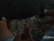 Skinny guy masturbates on a cliff during a sunset in Ibiza 5/16