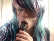 Slut gives a wet and Sloppy blowjob 15/16