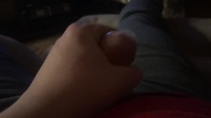 Jerking off in a rubber 