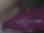 creamy pussy riding dildo masturbating