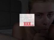 Petite Blonde Sucks Big Dick - Swallows Huge Throat Pie and Hot Couple Sex - Jamie Stone 1/16