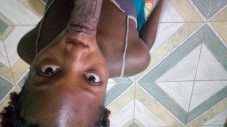 Stepdad Told Hot Naughty Ebony Stepdaughter To Get On Her Knees And Suck A Big Dick Sloppy - Jhodez