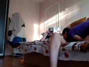 When my stepsister was reading a book, I would lick her pussy 7/16