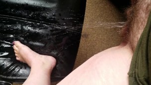 Pissing on bosses chair and my feet