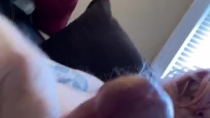 Trans girl Krissy strips masturbates in her first video PART 3 CUMSHOT CLOSEUP