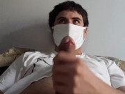 Jerking off my big white cock with lube