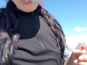Sweaty Pussy Pissing At the Summit 14/16