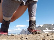 Sweaty Pussy Pissing At the Summit 2/16