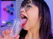 Lila Jordan drools in a glass 11/16