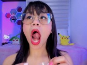 Lila Jordan drools in a glass 7/16