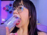 Lila Jordan drools in a glass 8/16