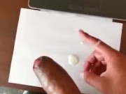 Rock hard boy cums twice jerking off