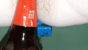 pee in a bottle close up