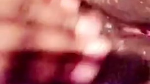 Sweet chocolate rubbing pussy