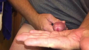 Quickie jerk off & cum into hand for my fans, Thank you for the continued support on Pornhub