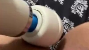 BBW has screaming leg shaking orgasm with wand