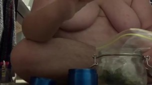 fat ftm trans man smokes weed and humps his pillow