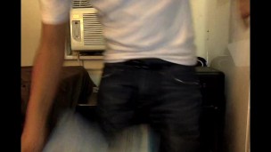 Office Assistant Sagging Pants and Dick Slip at Work