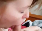 MILF USED VIBRATOR AND ORGASMS WHILE SUCKING COCK AND SWALLOWING CUM 15/16