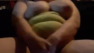 Had to watch my tits bounce while gushing a river, covered my tummy.
