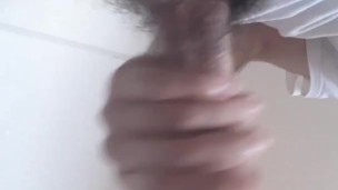 Thick cum while jerking off
