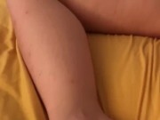 Little Creamy Young Pussy with Cute Feet Cums on Toys 