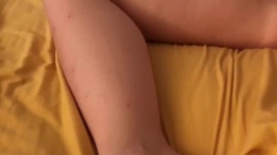 Little Creamy Young Pussy with Cute Feet Cums on Toys 