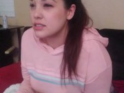 Gamer girl wife ignores dick and keeps playing Call of Duty after getting a big facial 14/16