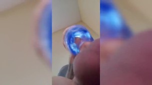 Under The Balls View Fuking New Fleshlight With Desperate Loud Moaning Cumshot 