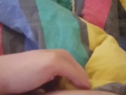 Saras Adventures - Pussy playing with full bladder makes her pee in the bed 10/16