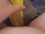 Saras Adventures - Pussy playing with full bladder makes her pee in the bed 12/16