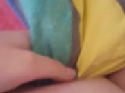 Saras Adventures - Pussy playing with full bladder makes her pee in the bed 15/16