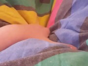 Saras Adventures - Pussy playing with full bladder makes her pee in the bed 2/16