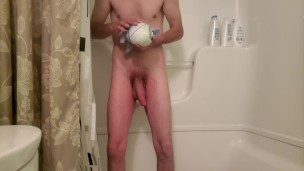 Taking A Shower wearing Goodnites!!