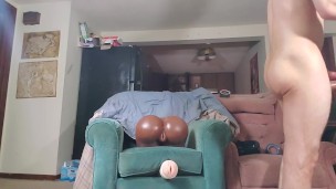Monster cock fucks his toys