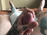 In hotel room jacking off