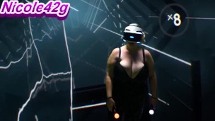 Nicole42g plays Beat Saber. S1 Ep1b: "Boundless" Playing in Bra! Difficulty Normal:)
