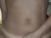 I wake you up with a blowjob and fuck you until you cum inside me – POV