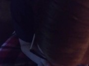 Redhead wife makes hubby com fast and swallows