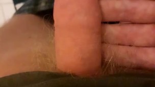 Playing with my tiny soft cock  up in the bathroom 