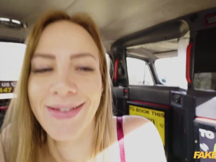 Fake Taxi Blonde Beauty Nathaly Cherie gets cum all over her fucking huge tits