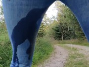 Wetting jeans outside