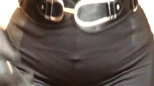 Charla the biker babe (female mask, trans, crossdressing, leather, boots)